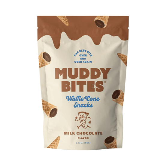MUDDY BITES: Waffle Cone Snacks Milk Chocolate, 2.33 oz - #tag1# - #tag2#