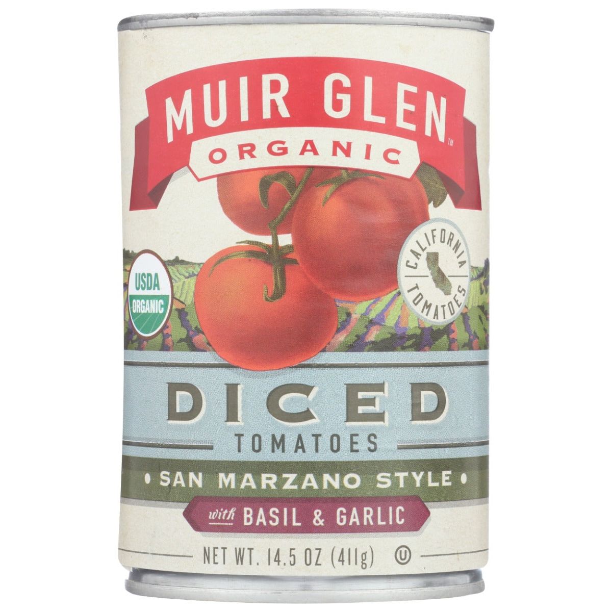 MUIR GLEN: Organic Diced Tomatoes With Basil And Garlic, 14.5 oz - #tag1# - #tag2#