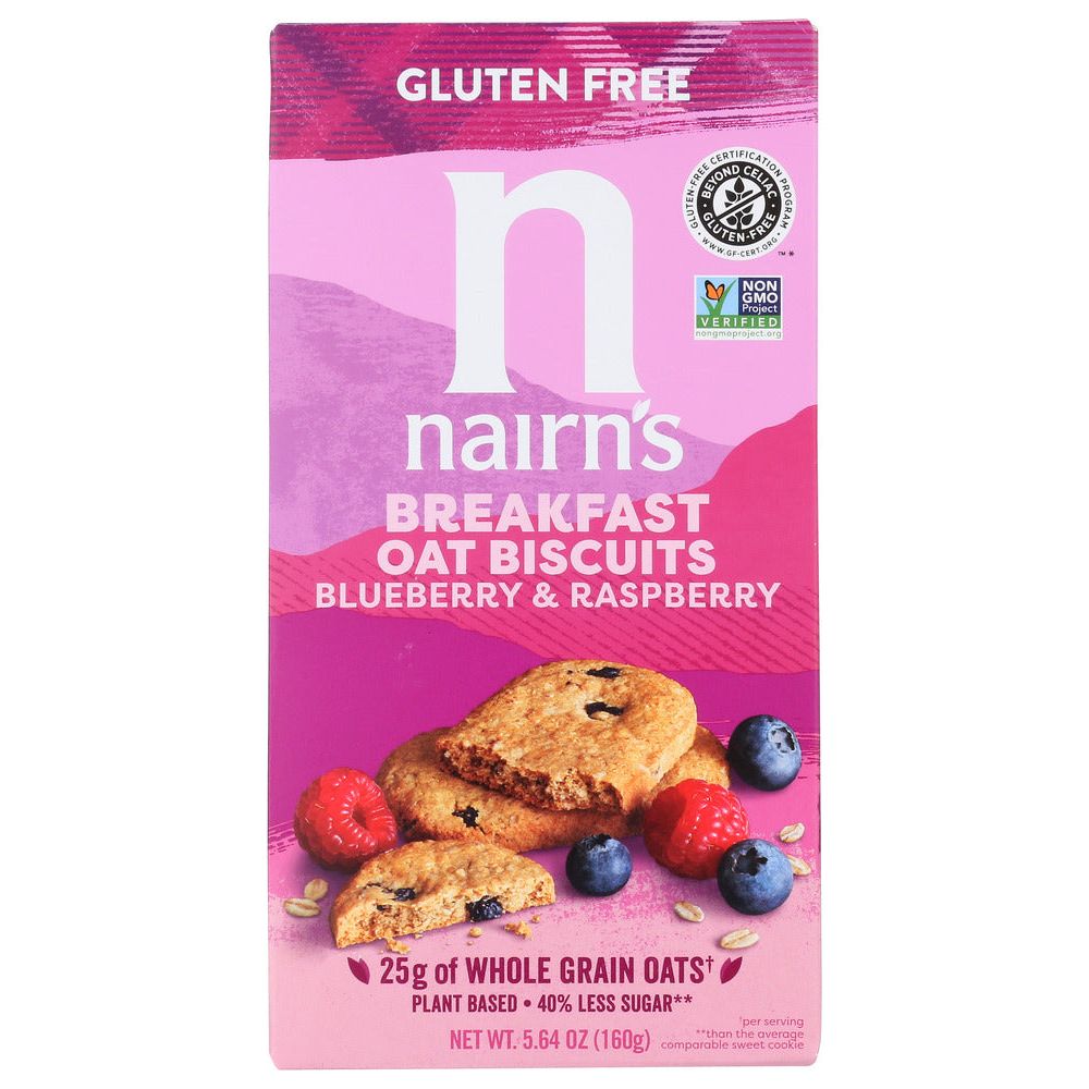 NAIRNS: Blueberry and Raspberry Breakfast Oat Biscuits, 5.64 oz - #tag1# - #tag2#