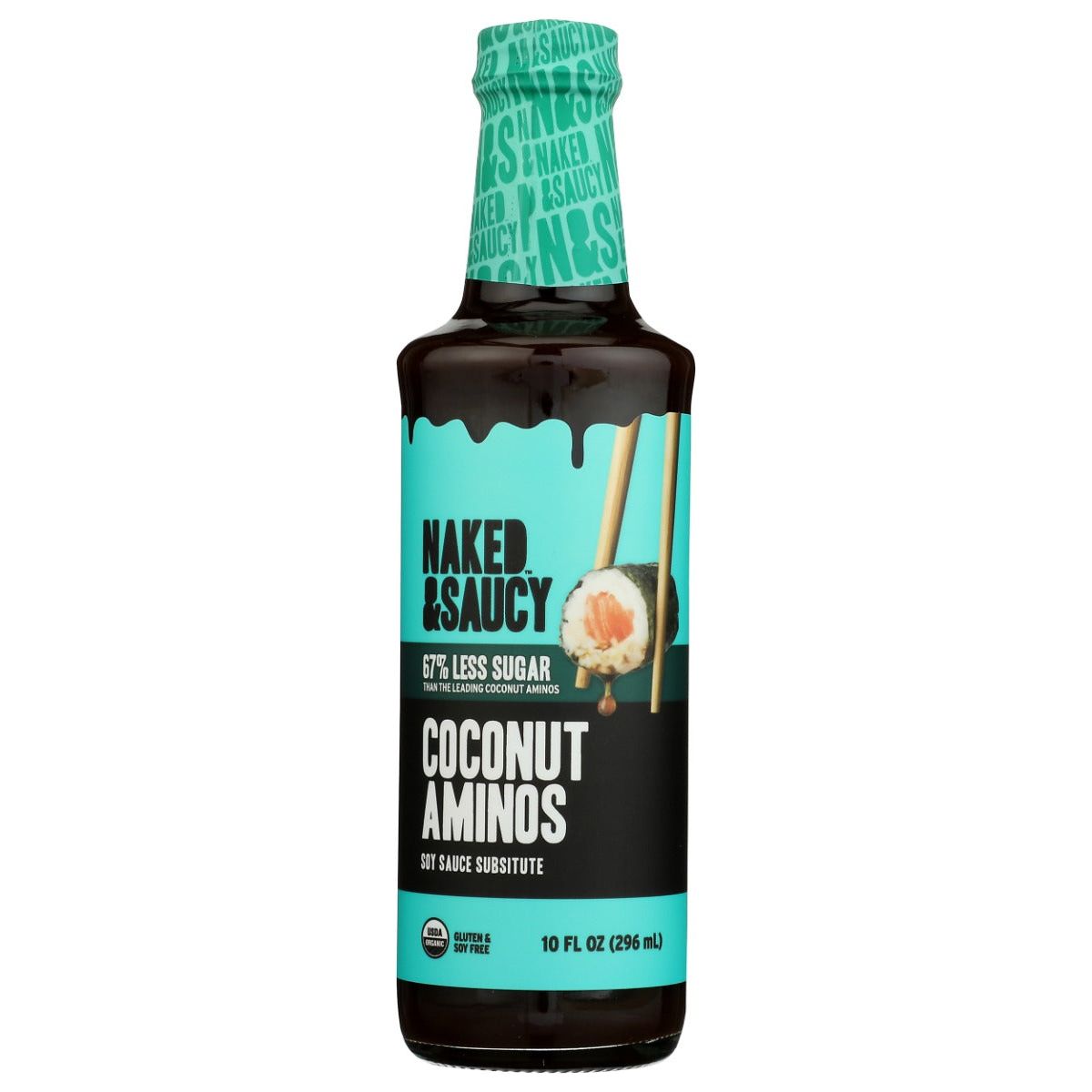 NAKED AND SAUCY: Coconut Aminos Sauce Less Sugar, 10 fo - #tag1# - #tag2#