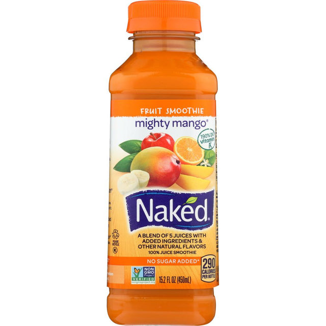 NAKED: Juice Mighty Mango Pure Fruit 100% Juice Smoothie, 15.2 oz - #tag1# - #tag2#