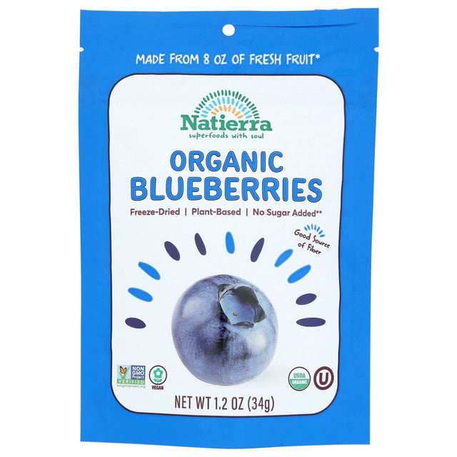 NATIERRA: Organic Freeze Dried Blueberries Bag, 1.2 oz - #tag1# - #tag2#