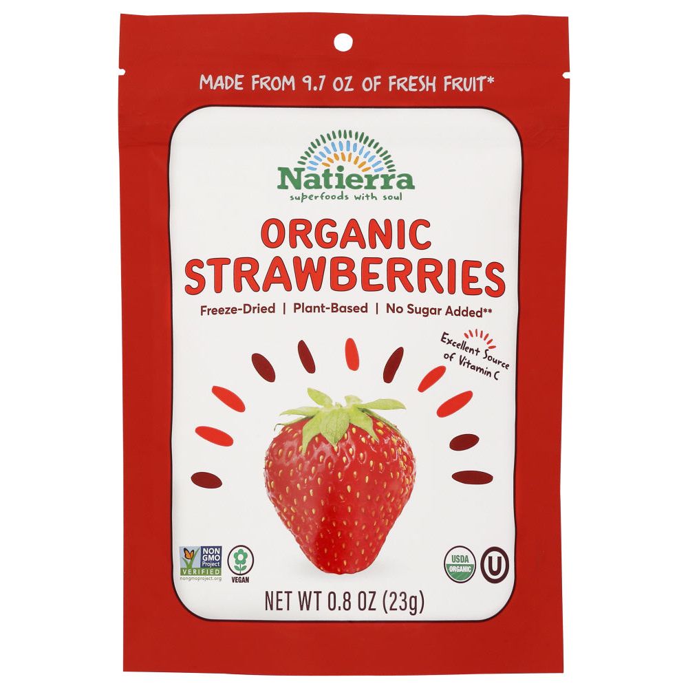 NATIERRA: Organic Freeze Dried Strawberries, 0.8 oz - #tag1# - #tag2#