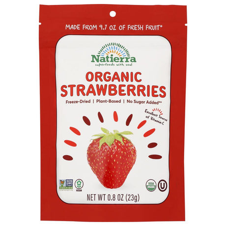 NATIERRA: Organic Freeze Dried Strawberries, 0.8 oz - #tag1# - #tag2#