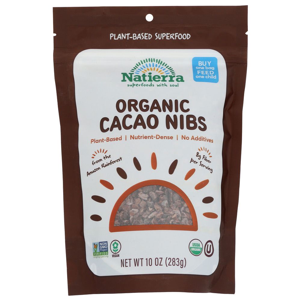 NATIERRA: Organic Raw Cacao Nibs Pouch, 10 oz - #tag1# - #tag2#