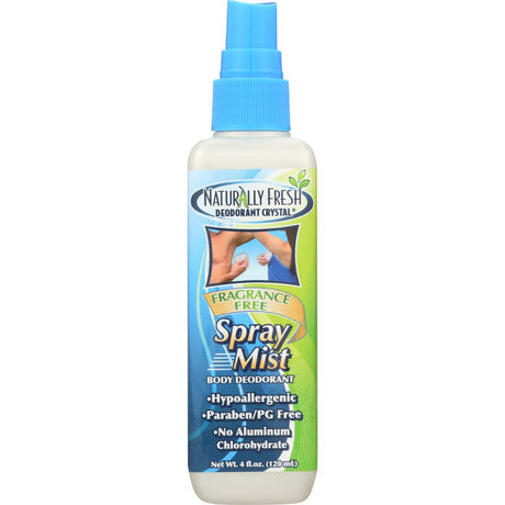 NATURALLY FRESH: Spray Mist Body Deodorant Fragrance Free, 4 Oz - #tag1# - #tag2#