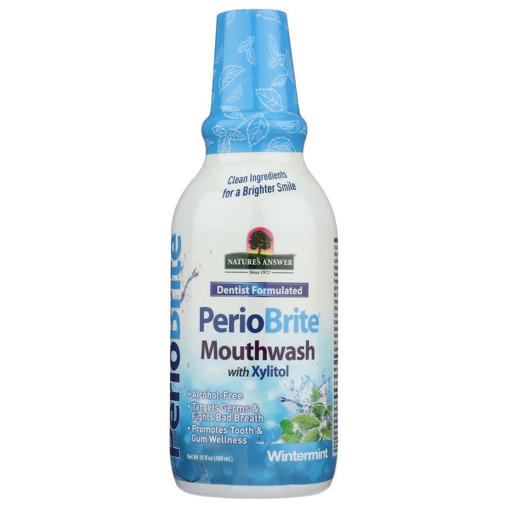 NATURE'S ANSWER: PerioBrite Natural Mouthwash Winter Mint, 16 Oz - #tag1# - #tag2#
