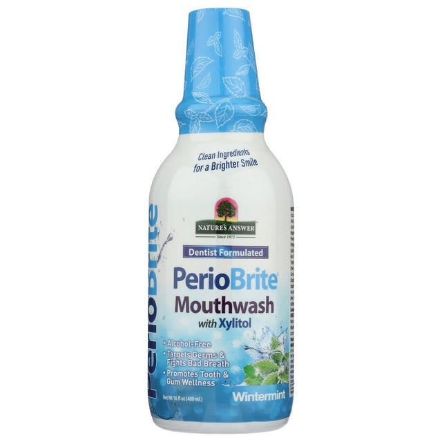 NATURE'S ANSWER: PerioBrite Natural Mouthwash Winter Mint, 16 Oz - #tag1# - #tag2#