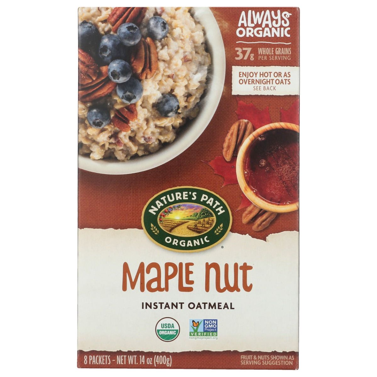 NATURE'S PATH:  Organic Instant Hot Oatmeal Maple Nut 8 Packets, 14 oz - #tag1# - #tag2#