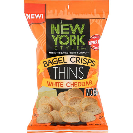 NEW YORK STYLE: Bagel Crisps Thins White Cheddar, 6 oz - #tag1# - #tag2#