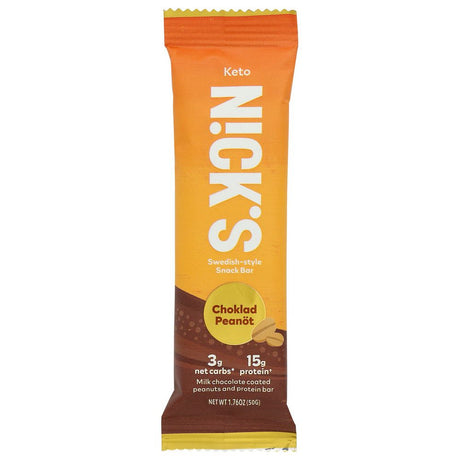 NICKS: Choklad Peanot Protein Bar, 1.76 oz - #tag1# - #tag2#