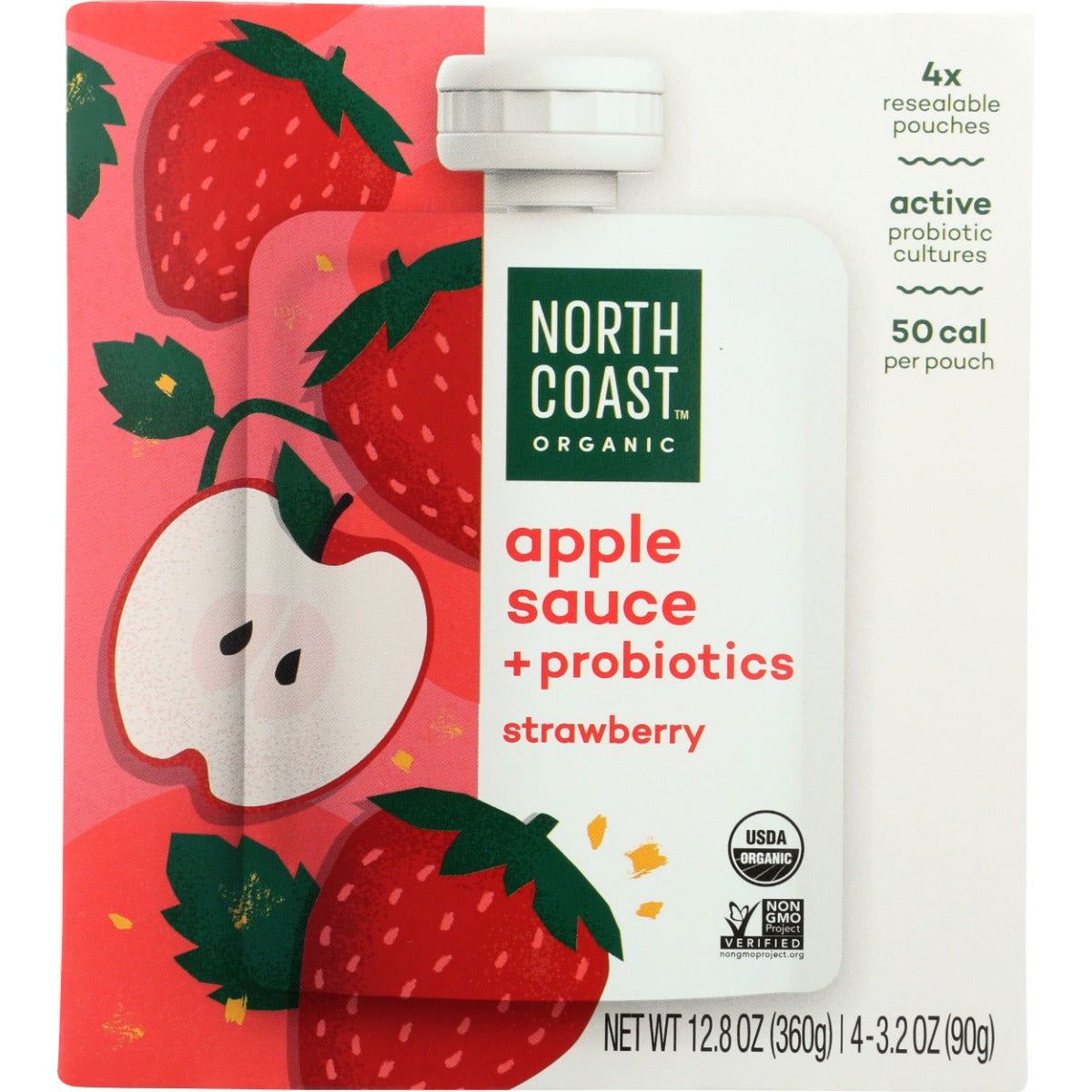 NORTH COAST: Apple Sauce Srawberry Probiotic, 12.8 oz - Sunshine Co Op. - #tag1# - #tag2# - #tag3# - #tag4#