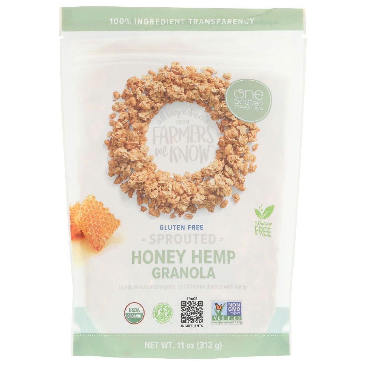 ONE DEGREE: Sprouted Oat Granola Honey Hemp, 11 oz - Sunshine Co Op. - #tag1# - #tag2# - #tag3# - #tag4#