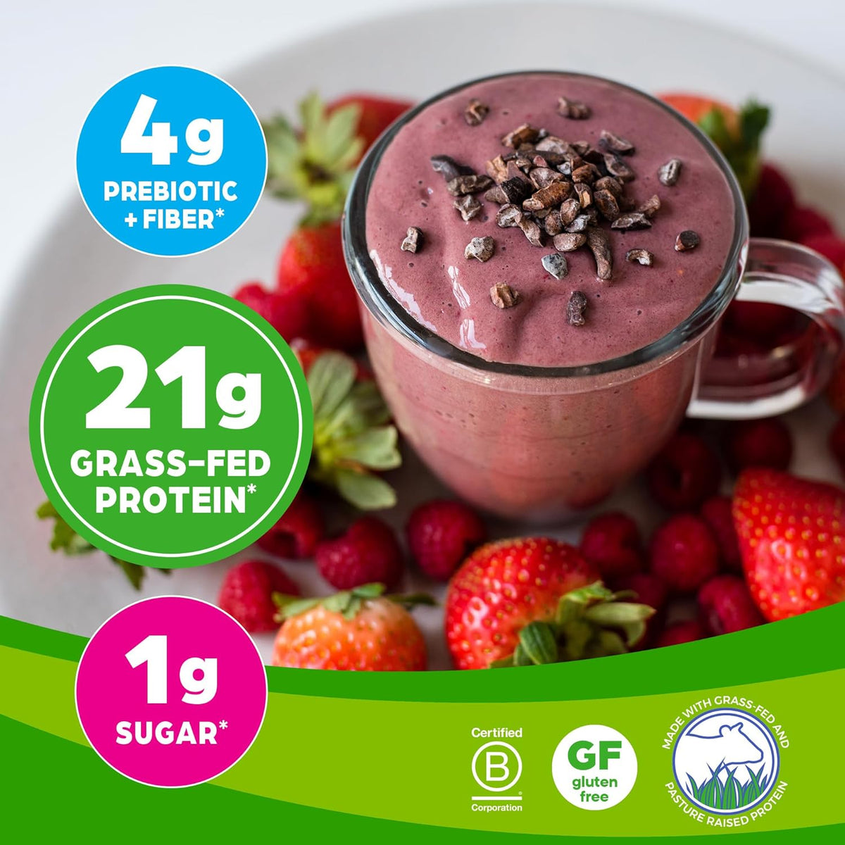 Orgain Grass-Fed Whey Protein Powder, Creamy Chocolate Fudge - 21g, 1.82lb