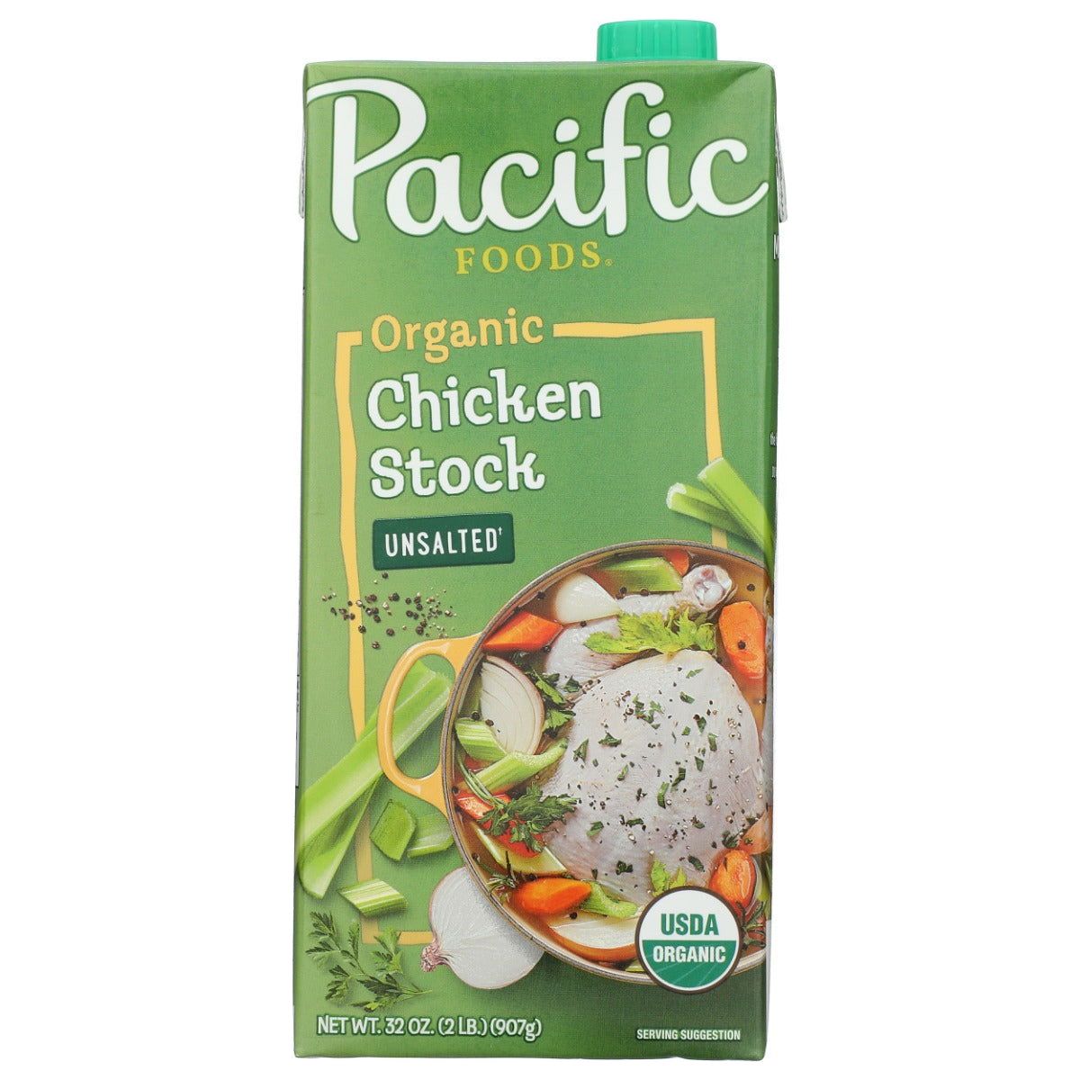 PACIFIC FOODS: Organic Unsalted Chicken Stock, 32 oz - Sunshine Co Op. - #tag1# - #tag2# - #tag3# - #tag4#