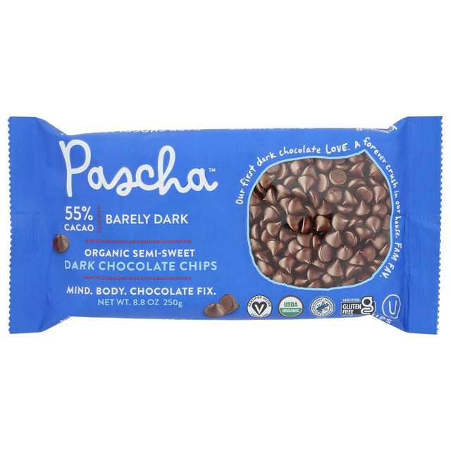 PASCHA: 55 Percent Cacao Organic Vegan Semi Sweet Dark Chocolate Chips, 8.8 oz - Sunshine Co Op. - #tag1# - #tag2# - #tag3# - #tag4#