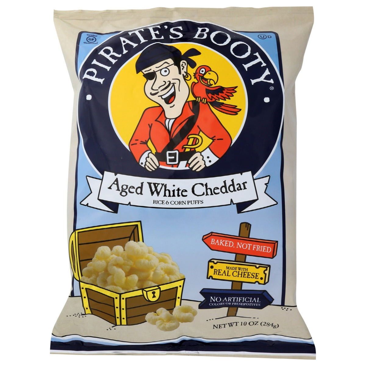 PIRATE BRANDS: Puffs Pirate Booty Cheddar White, 10 oz - Sunshine Co Op. - #tag1# - #tag2# - #tag3# - #tag4#