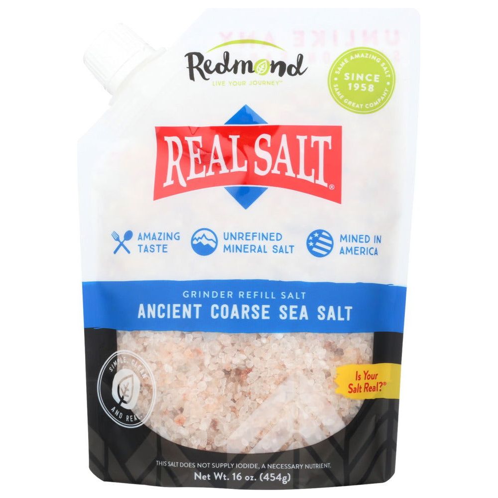 REDMOND: Real Salt Coarse Grind Pouch, 16 oz - Sunshine Co Op. - #tag1# - #tag2# - #tag3# - #tag4#