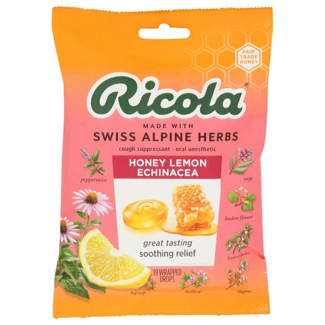 RICOLA: Honey Lemon With Echinacea Cough and Throat Drops, 19 pc - Sunshine Co Op. - #tag1# - #tag2# - #tag3# - #tag4#