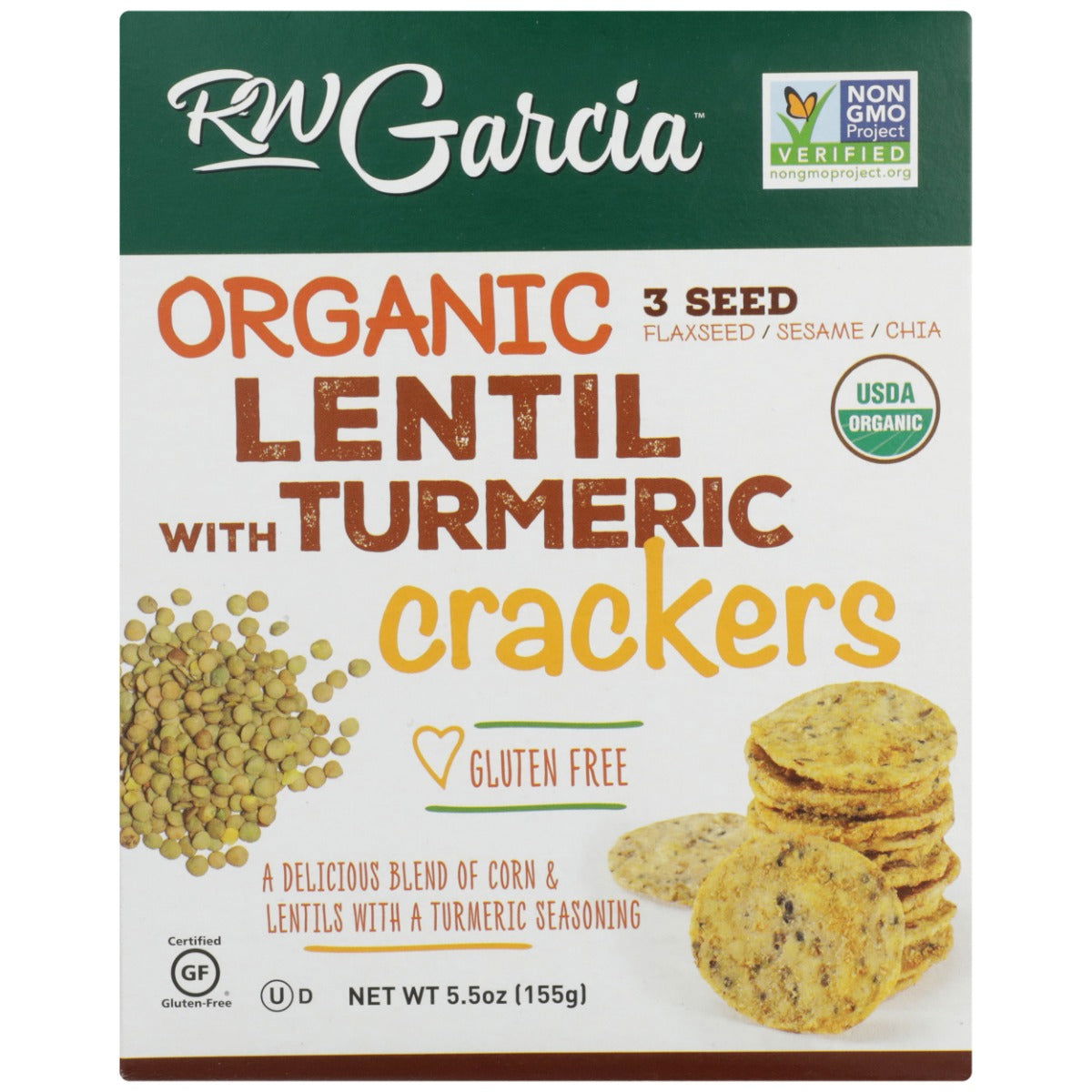 RW GARCIA: Organic Lentil with Turmeric Crackers, 5.5 oz - Sunshine Co Op. - #tag1# - #tag2# - #tag3# - #tag4#