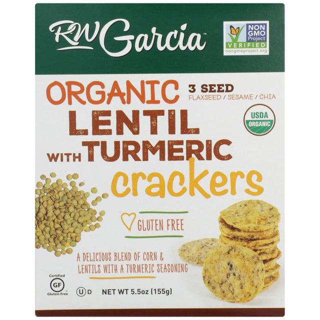 RW GARCIA: Organic Lentil with Turmeric Crackers, 5.5 oz - Sunshine Co Op. - #tag1# - #tag2# - #tag3# - #tag4#