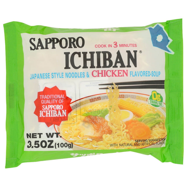 SAPPORO ICHIBAN: Chicken Japanese Style Noodles, 3.5 oz - Sunshine Co Op. - #tag1# - #tag2# - #tag3# - #tag4#