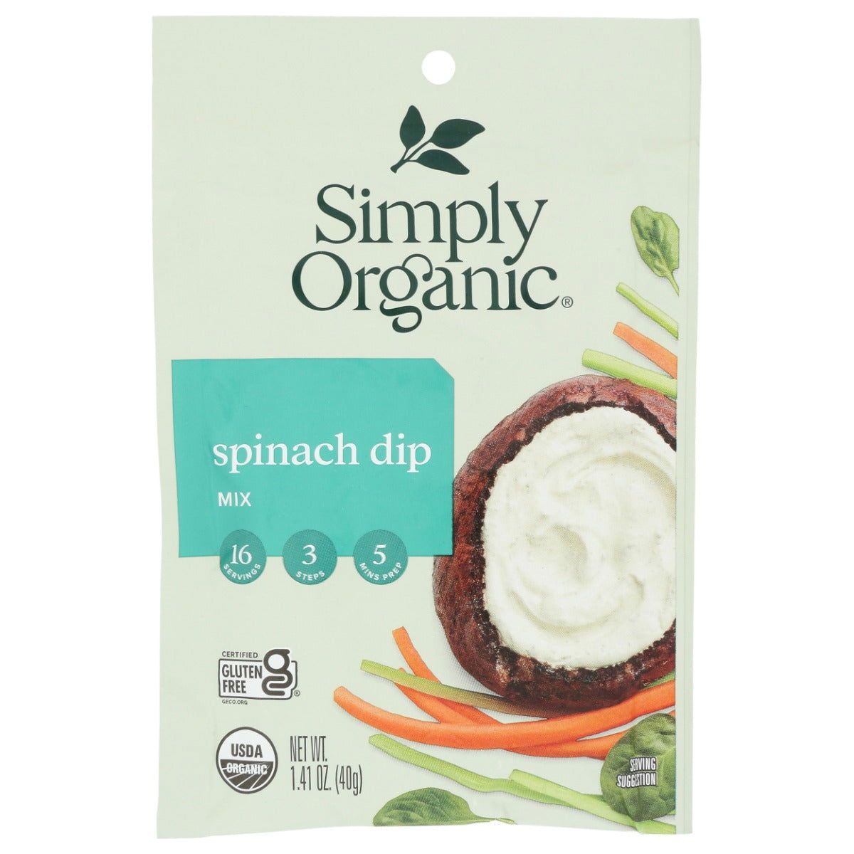 SIMPLY ORGANIC: Organic Spinach Dip Mix, 1.41 oz - Sunshine Co Op. - #tag1# - #tag2# - #tag3# - #tag4#