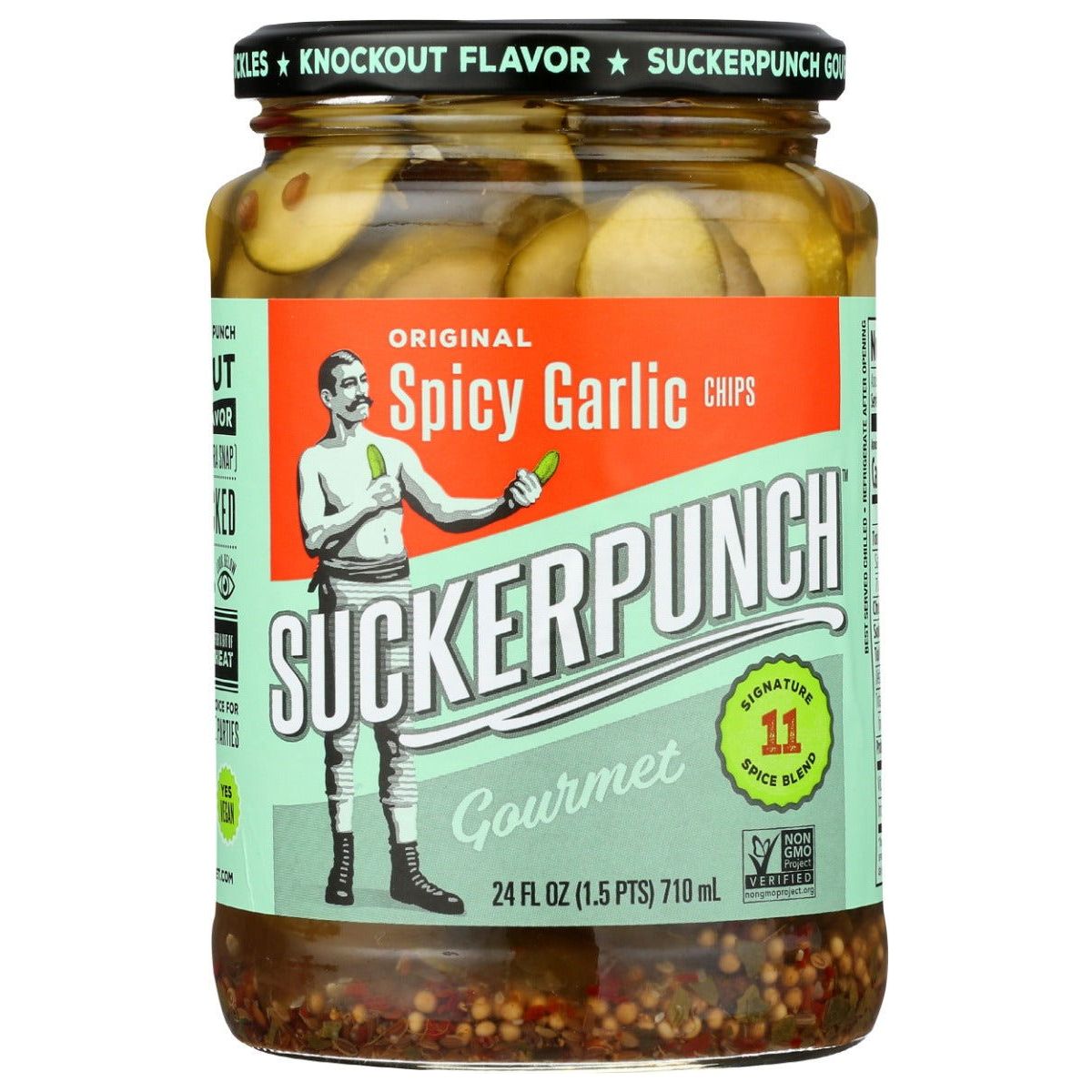 SUCKERPUNCH: Pickles Spicy Garlic Original, 24 oz - Sunshine Co Op. - #tag1# - #tag2# - #tag3# - #tag4#
