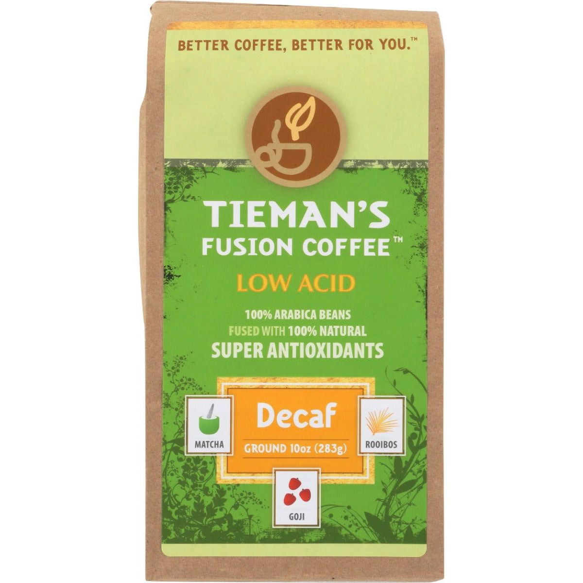 TIEMANS FUSION: Semi Dark Decaf Fusion Ground Coffee, 10 oz - Sunshine Co Op. - #tag1# - #tag2# - #tag3# - #tag4#