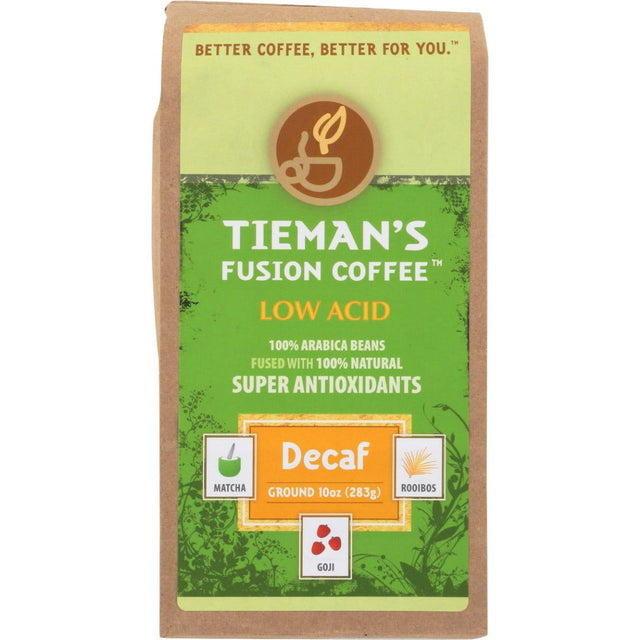 TIEMANS FUSION: Semi Dark Decaf Fusion Ground Coffee, 10 oz - Sunshine Co Op. - #tag1# - #tag2# - #tag3# - #tag4#