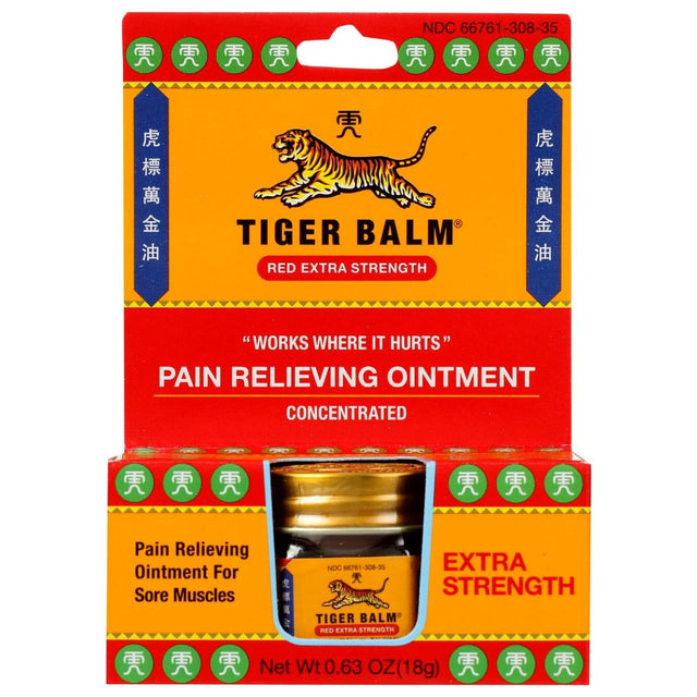 TIGER BALM: Pain Relieving Ointment Extra Strength, 0.63 oz - Sunshine Co Op. - #tag1# - #tag2# - #tag3# - #tag4#