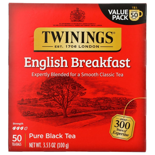TWININGS OF LONDON: Tea Classics English Breakfast Tea, 50 Tea Bags, 3.53 oz - Sunshine Co Op. - #tag1# - #tag2# - #tag3# - #tag4#