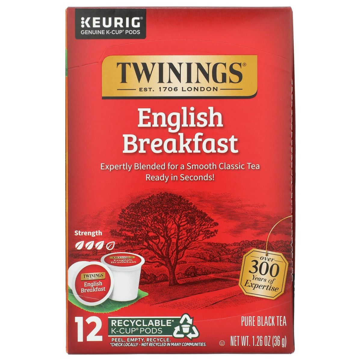 TWINING TEA: English Breakfast KCup Pods, 12 pc - Sunshine Co Op. - #tag1# - #tag2# - #tag3# - #tag4#