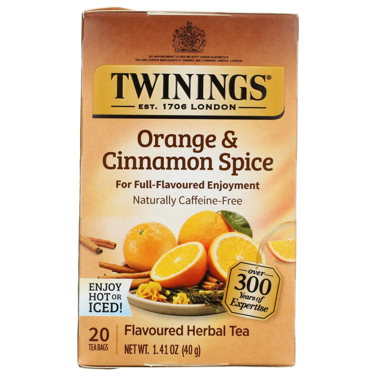 TWINING TEA: Orange & Cinnamon Spice Herbal Tea, 20 bg - Sunshine Co Op. - #tag1# - #tag2# - #tag3# - #tag4#