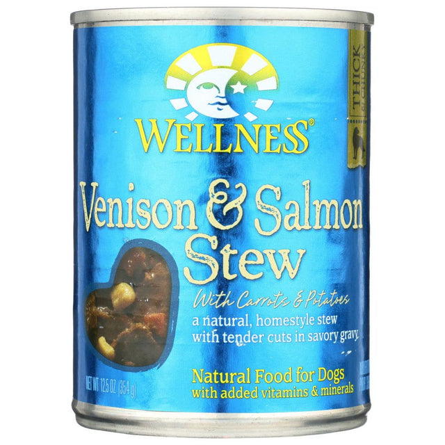 WELLNESS: Venison and Salmon Stew Carrots Potatoes Dog Food, 12.5 oz - Sunshine Co Op. - #tag1# - #tag2# - #tag3# - #tag4#