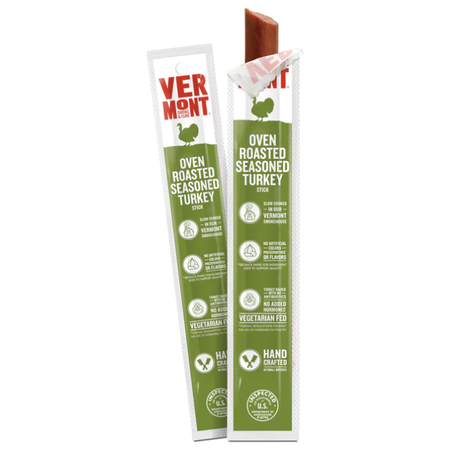 VERMONT SMOKE: Oven Roasted Seasoned Turkey Sticks, 1 oz