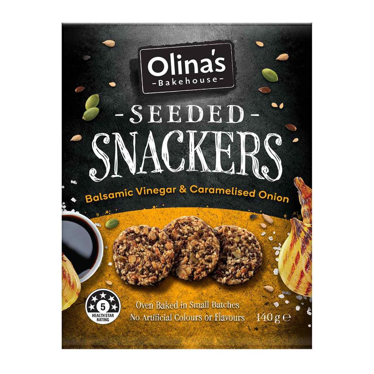 OLINAS BAKEHOUSE: Balsamic Vinegar and Caramelized Onion Snackers, 4.9 oz