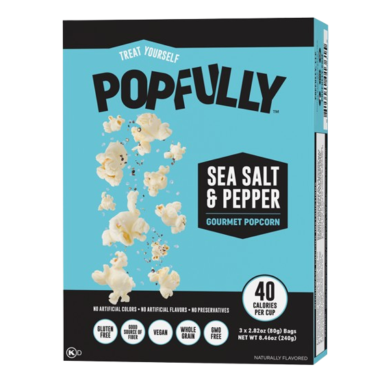 POPFULLY: Sea Salt and Pepper Microwave Popcorn, 8.46 oz