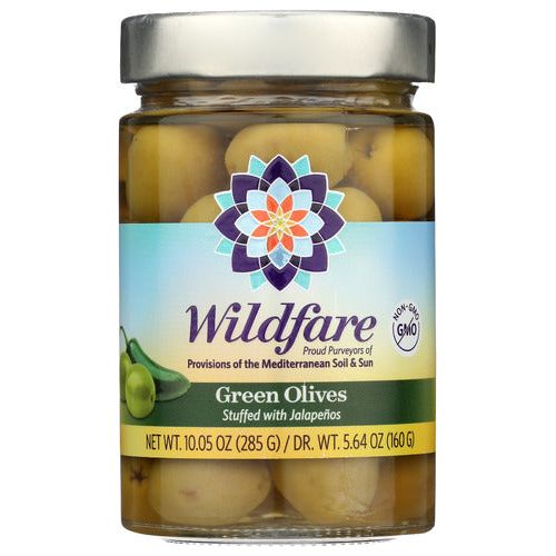 WILDFARE: Green Olives Stuffed With Jalapenos, 10.05 oz