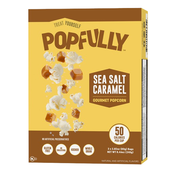POPFULLY: Sea Salt Caramel Microwave Popcorn, 8.46 oz