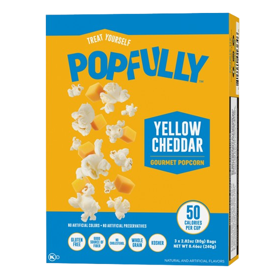 POPFULLY: Yellow Cheddar Microwave Popcorn, 8.46 oz