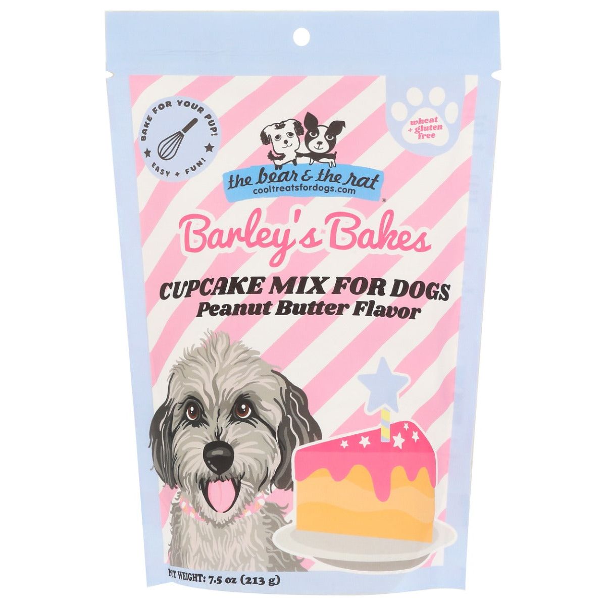 THE BEAR & THE RAT COOL TREATS FOR DOGS: Barleys Bakes Peanut Butter Flavor Dog Treat, 7.5 oz