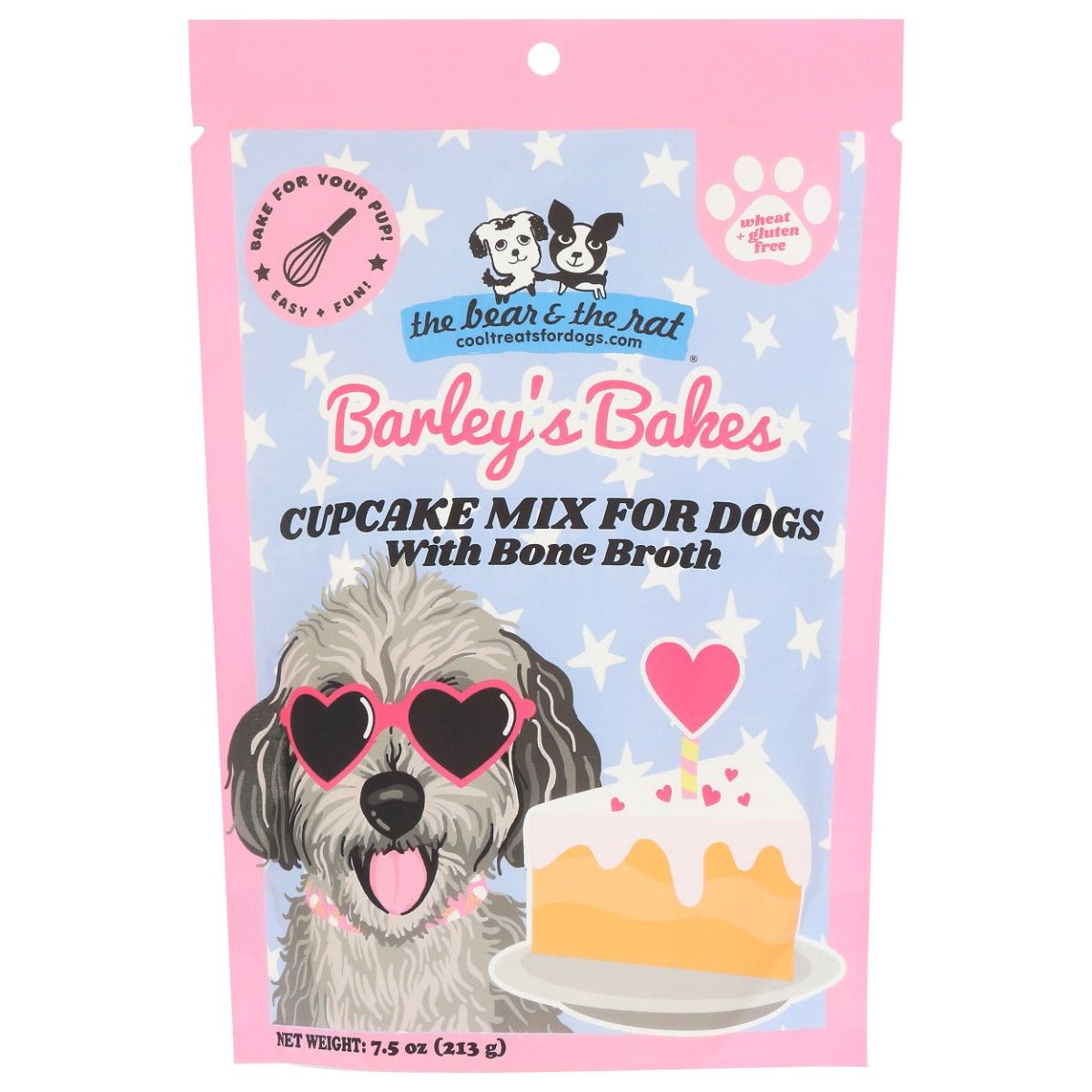 THE BEAR & THE RAT COOL TREATS FOR DOGS: Barleys Bakes Bone Broth Flavor Dog Treat, 7.5 oz