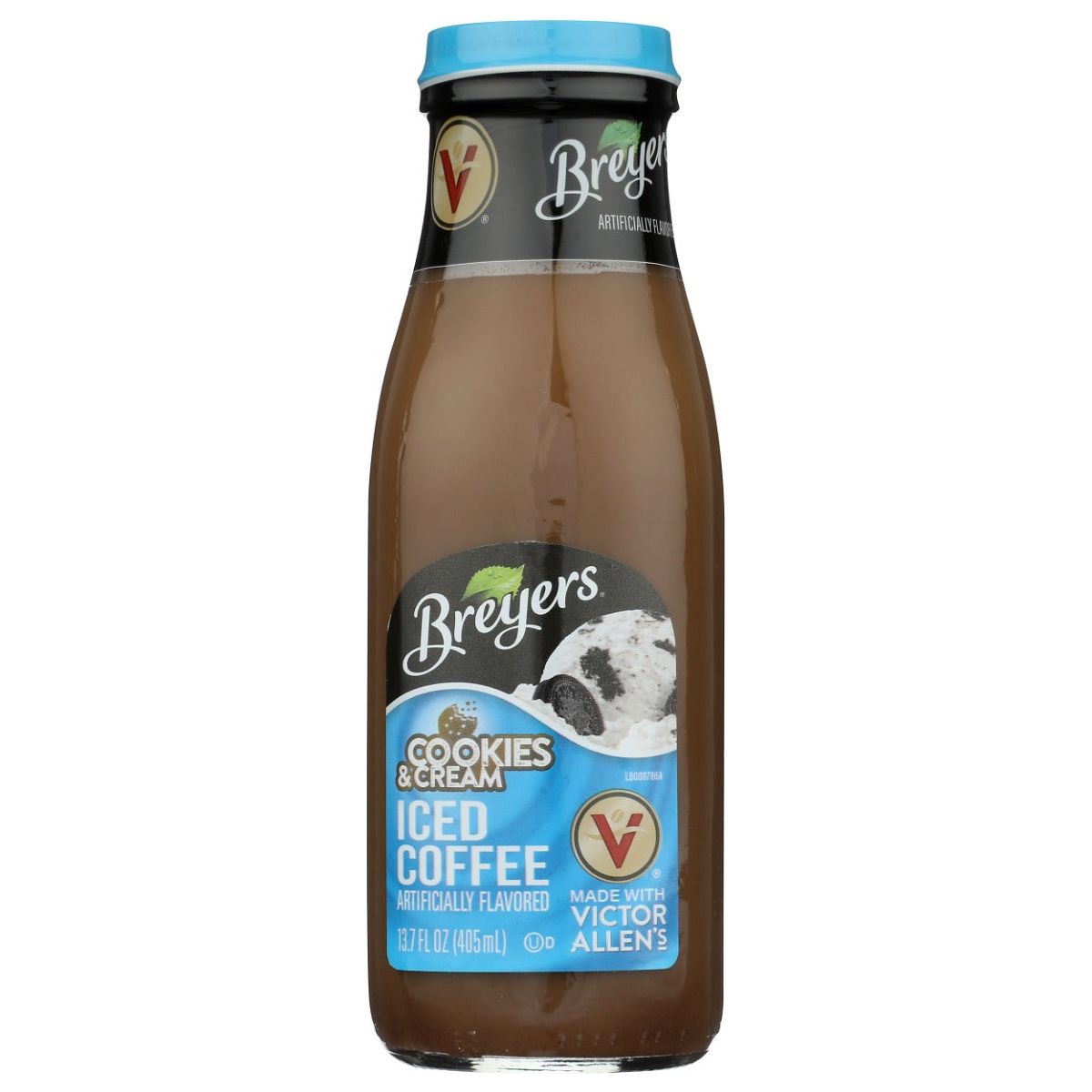 VICTOR ALLENS: Iced Latte Breyers Cookies and Cream Flavored Coffee, 13.7 fo