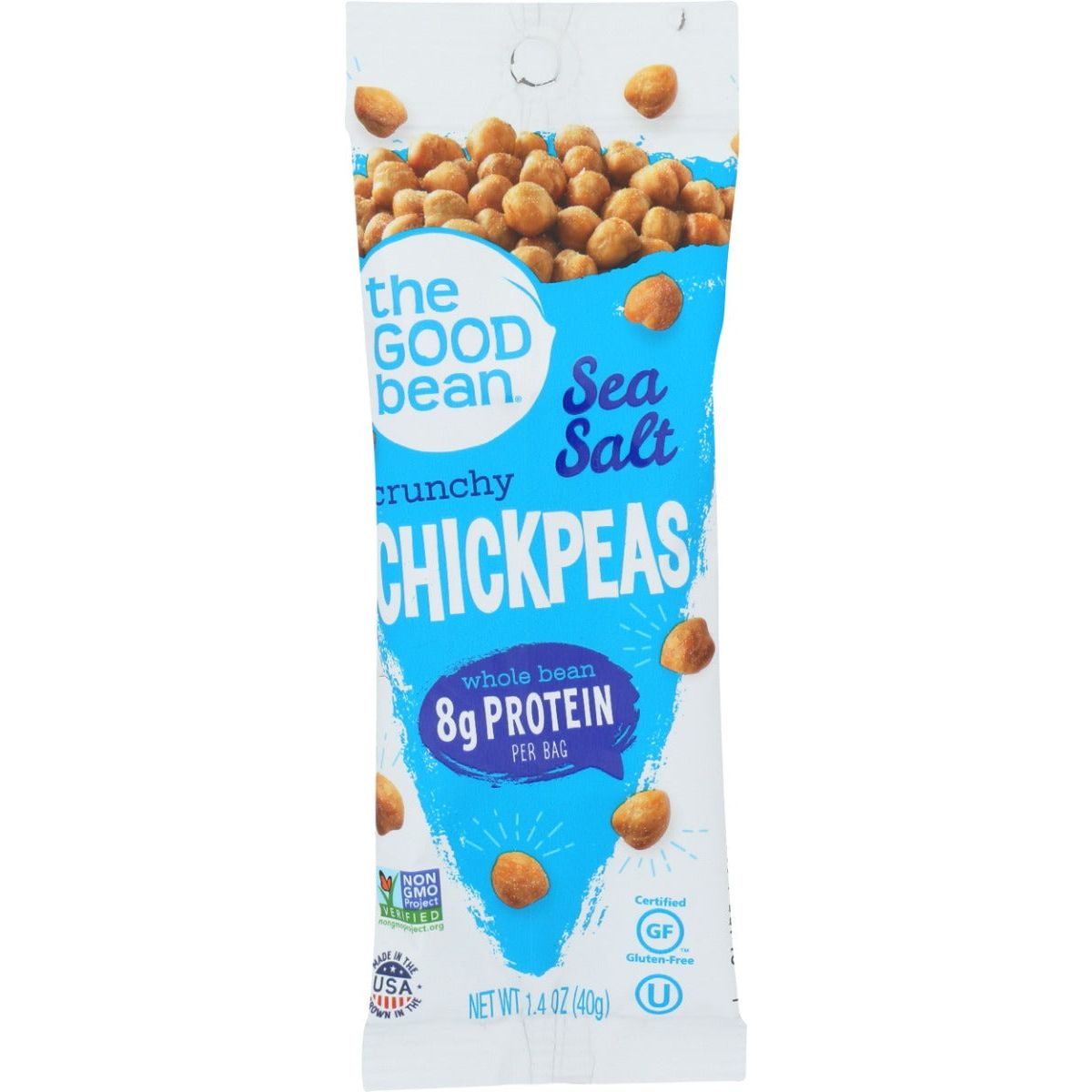 THE GOOD BEAN: Crunchy Chickpeas Sea Salt, 1.4 oz