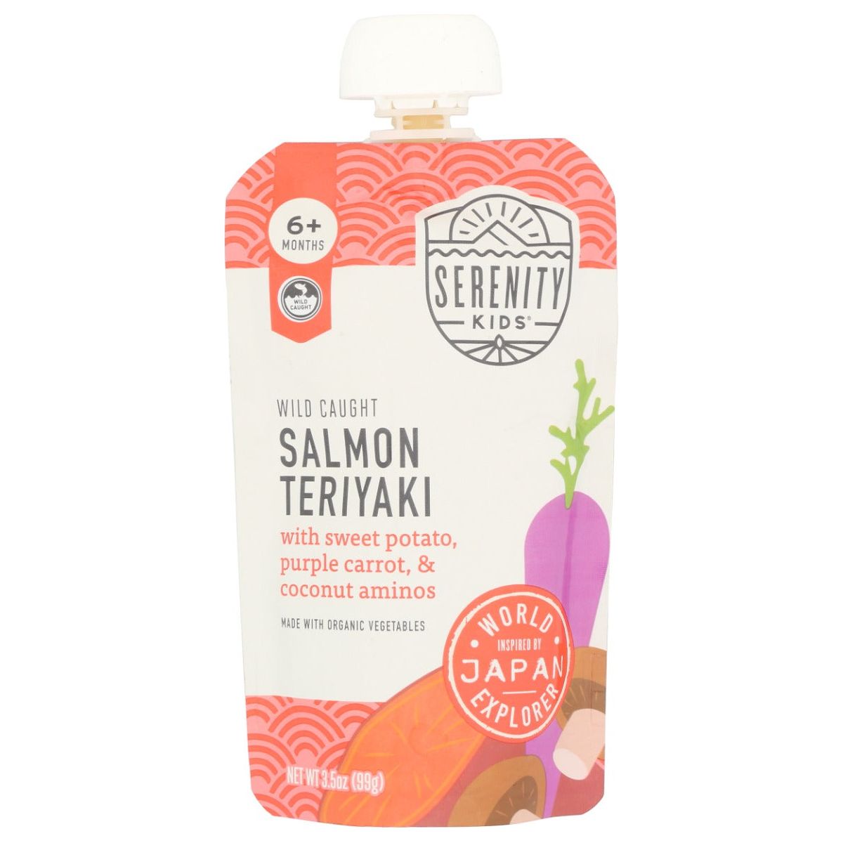 SERENITY KIDS: Salmon Teriyaki Baby Food Pouch, 3.5 oz