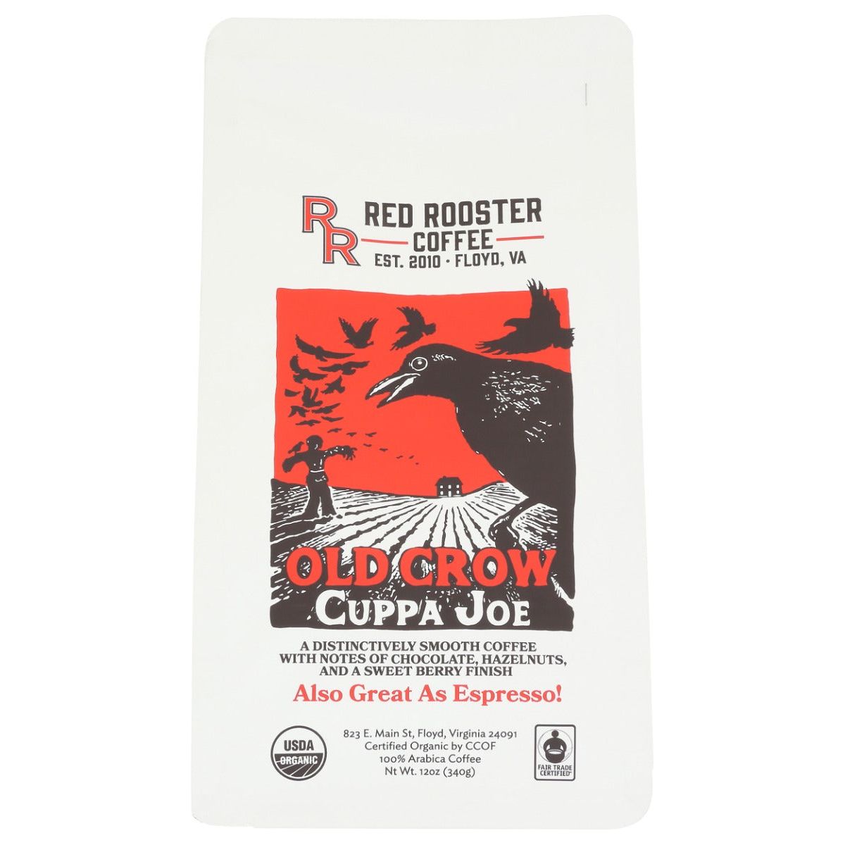 RED ROOSTER COFFEE: Organic Old Crow Cuppa Joe Coffee, 12 oz