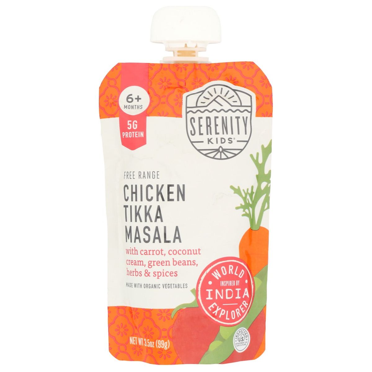 SERENITY KIDS: Chicken Tikka Masala Baby Food Pouch, 3.5 oz