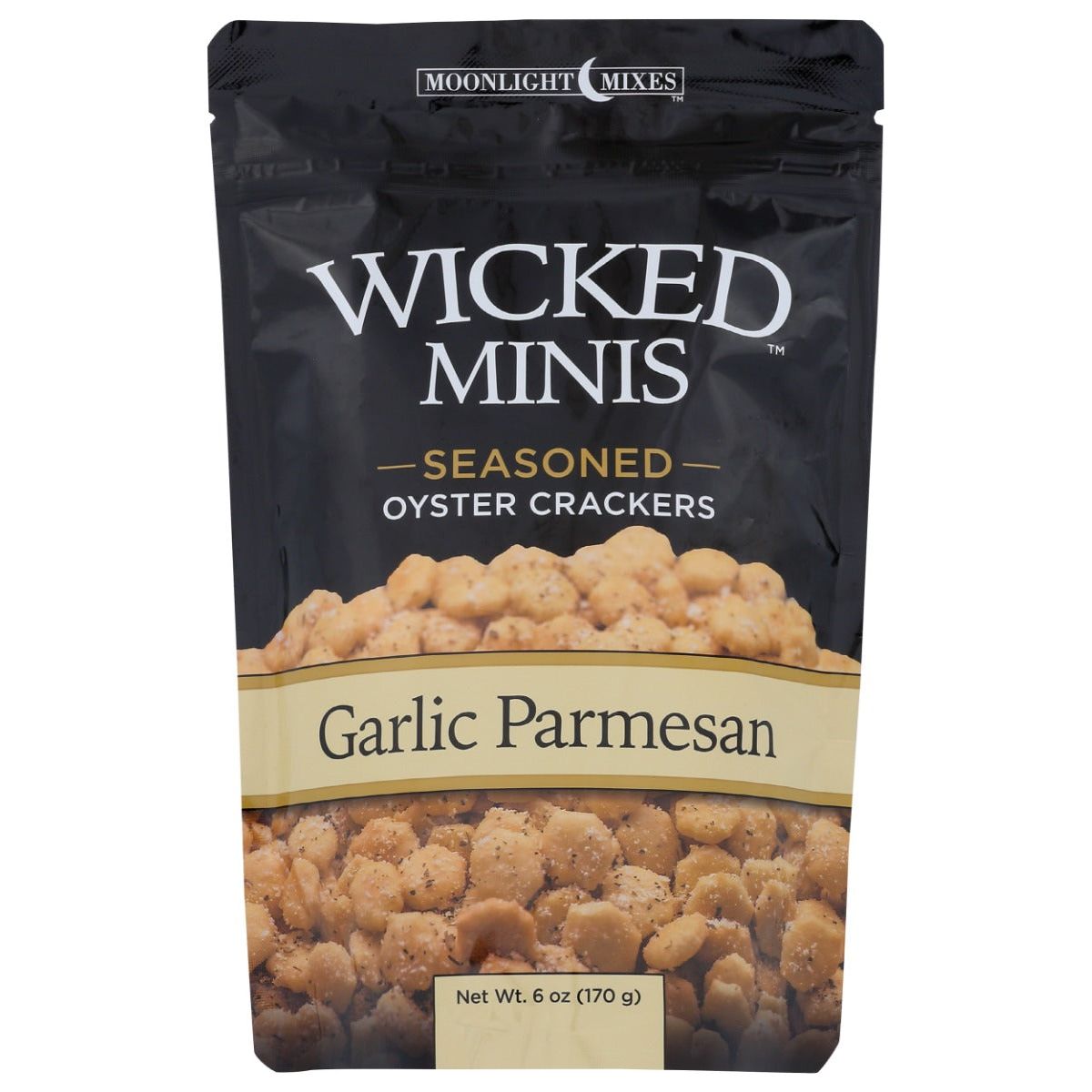 WICKED MIX: Minis Garlic Parmesan Crackers, 6 oz