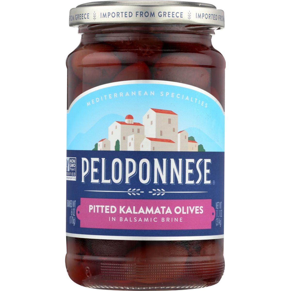 PELOPONNESE: Pitted Kalamata Olives, 6 oz